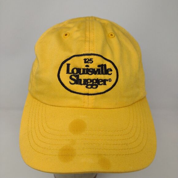 Louisville Slugger 125 Mens Strapback Hat Yellow Adjustable Embroidered Logo - Picture 2 of 11